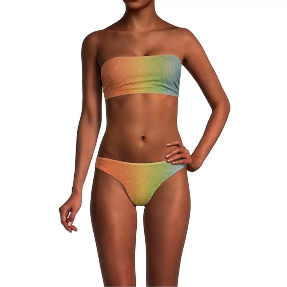 Beach Riot Kelsey Degradé Bandeau Bikini Top in Desert Ombré Shimmer